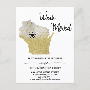 Cartão Postal De Anúncio *~* STATE WISCONSIN New Home Address Moving -