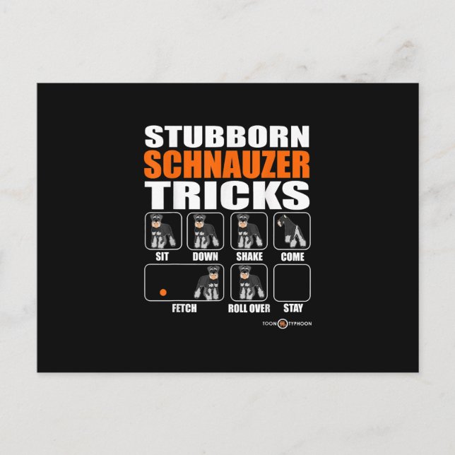 Cartão Postal De Anúncio Stubborn Schnauzer truks Funny Schnauzer Gift (Frente)