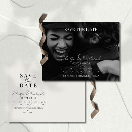 Cartão Postal De Anúncio Stylish Calendar Photo Wedding Save The Date