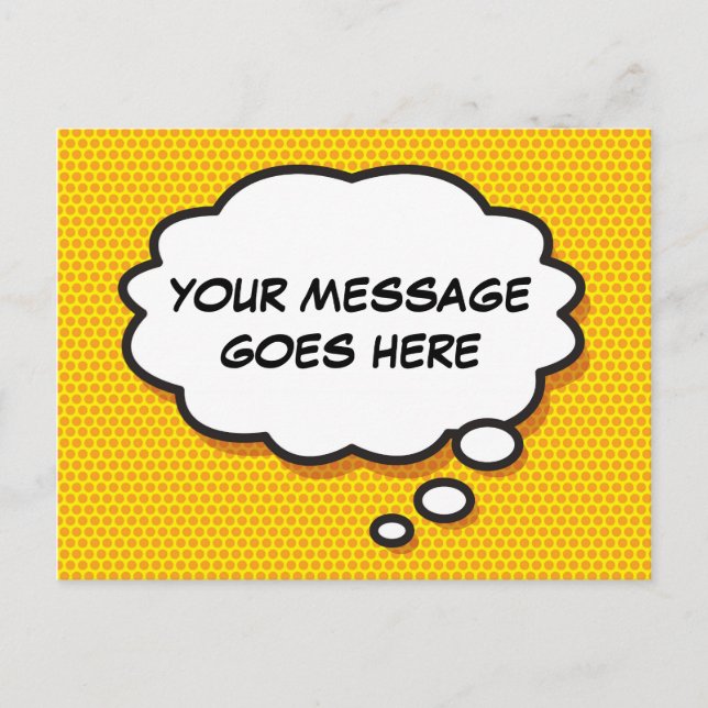 Cartão Postal De Anúncio Sua Mensagem Pensou Em Diversão De Bolha Retrorna  (Frente)