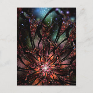 Cartão Postal De Anúncio Suave e ternura fantasia fractal flor convida