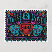 Sugar Skulls Papel Picado Estilo Salvar Data