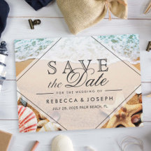 Summer Beach Photo Starfish Wedding Save the Date