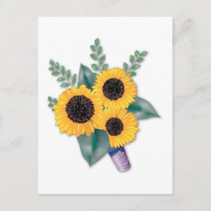 Cartão Postal De Anúncio Sunflower Save The Dates Wedch Card