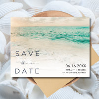 Sunset Beach Weding Date Postcard