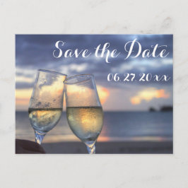 Cartão Postal De Anúncio Sunset Beach Weding Save The Date
