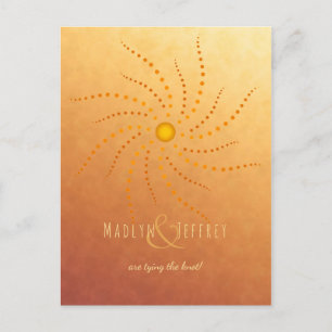 Cartão Postal De Anúncio Sunset ombre sunny pontos mandala salvar a data