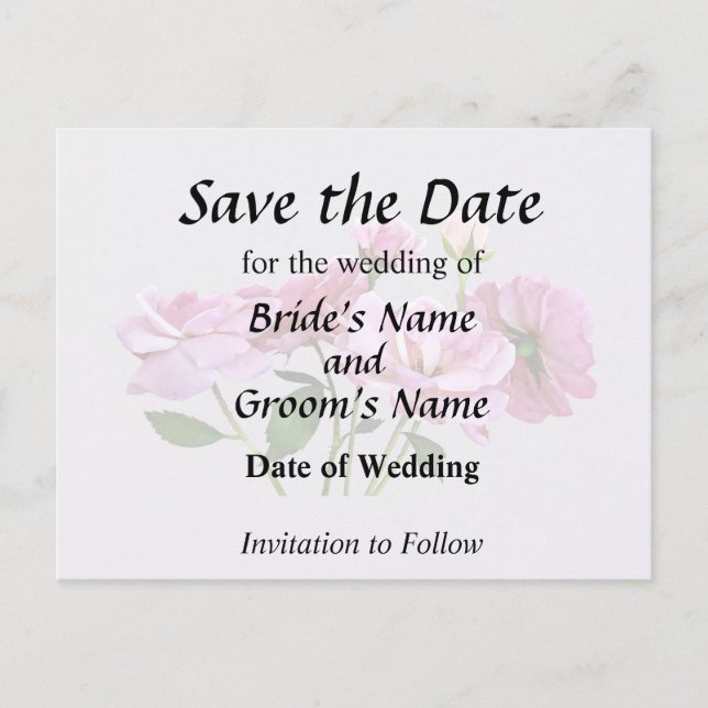 Cartão Postal De Anúncio Suprimentos de casamento de Rosas Miniatura Rosa (Frente)