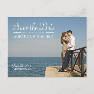 Cartão Postal De Anúncio Sweet Modern Wedding Save the Date Photo Postcard