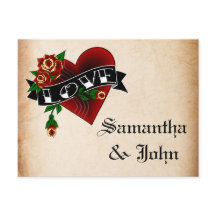 Tatuagem Coração e Rosa Salve a Data