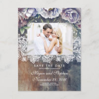 Taupe, Blue e Maroon Floral Rustic Salvar Data