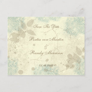 Cartão Postal De Anúncio Teal Floral Garden Salve A Data