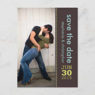 Cartão Postal De Anúncio Teal Moderno   Cartão-postal de data para gravação