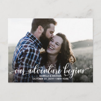 CARTÃO POSTAL DE ANÚNCIO TENDÊNCIA NOSSA AVENTURA FOTO CASAMENTO SALVE O DI