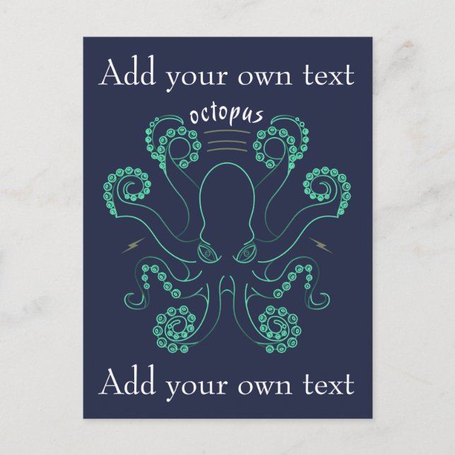 Cartão Postal De Anúncio Tentações de Cefalópodes Polvo (Frente)