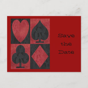 Cartão Postal De Anúncio Ternos Vermelhos e Pretos em Renda,