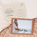 Cartão Postal De Anúncio Terracotta Formal Foto Casamento Obrigado Cartão-P<br><div class="desc">Este obrigado de casamento de fotografias formais de terracotta que você fez é perfeito para um casamento rústico. A design apresenta uma bela fonte de caligrafia para complementar o seu evento.</div>