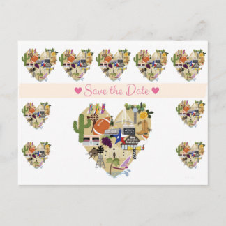Cartão Postal De Anúncio Texas Salve o Cartão-Postal de Data