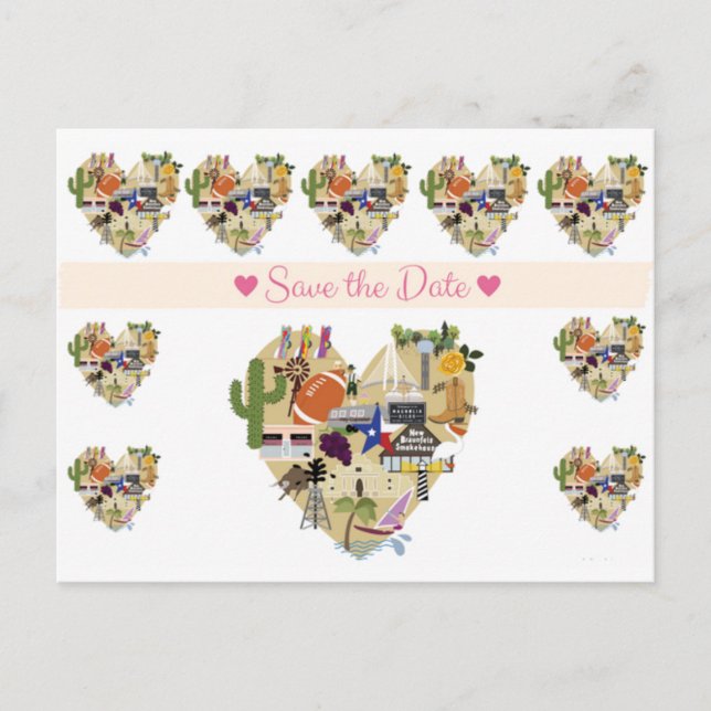 Cartão Postal De Anúncio Texas Salve o Cartão-Postal de Data (Frente)