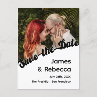 Cartão Postal De Anúncio Texto e Fotografia Quirky Minialista De Boho Retro