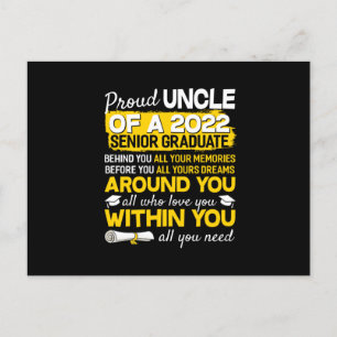 Cartão Postal De Anúncio Tio Orgulhoso De Um Graduado Senior De 2022 Senior
