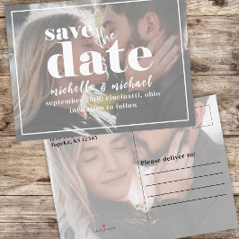 Cartão Postal De Anúncio Tipografia Moderna em Foto Negrito Simples Minimal