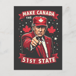 Cartão Postal De Anúncio Torne a América o 51º Estado Canadense Americano