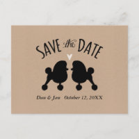 Toy Poodle Silhouettes Casamento Salve a Data