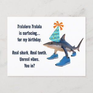 Cartão Postal De Anúncio Tralalalero Tralala Personalizável Aniversário