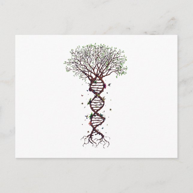 Cartão Postal De Anúncio Tree of Life DNA Genetics Biology Environment (Frente)