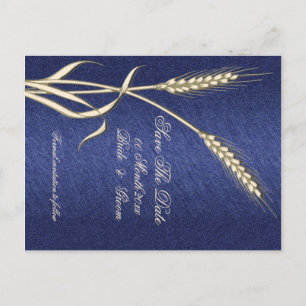 Cartão Postal De Anúncio Trigo azul país "salve a data"