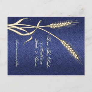 Cartão Postal De Anúncio Trigo azul país "salve a data"