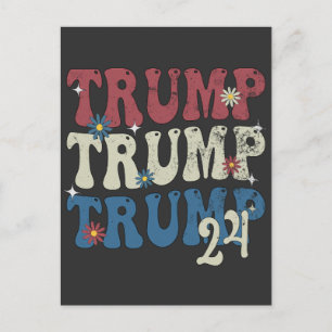 Cartão Postal De Anúncio Trump 2024 Patriotic American Flag 4 De Julho