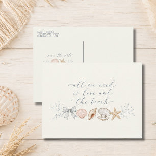 Cartão Postal De Anúncio Tudo o que Precisamos é Amor & Casamento na Praia
