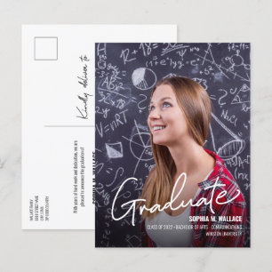 Cartão Postal De Anúncio Turma de 2024 Foto Personalizada de Graduado Unive