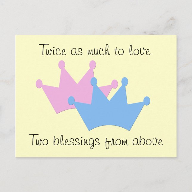 Cartão Postal De Anúncio Twins Boy e Girl! (Frente)