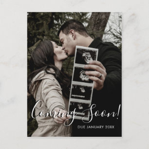 Cartão Postal De Anúncio Ultrassom Foto Roteiro Em Breve Gravidez