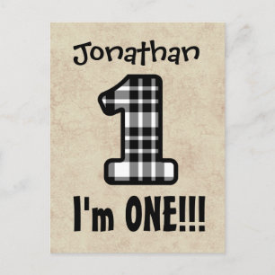 Cartão Postal De Anúncio Um ano de Xadrez de primeiro aniversario A07G