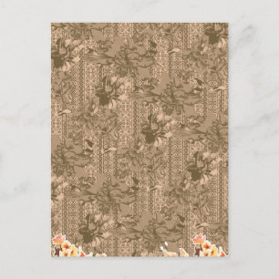 Cartão Postal De Anúncio Um padrão floral vintage com um intricado desi cas