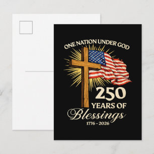 Cartão Postal De Anúncio Uma Nação Sob Deus 250 Anos de Bênçãos