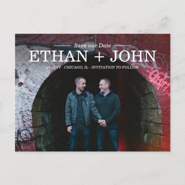 Cartão Postal De Anúncio União Moderna Salvar a Data (Frente)