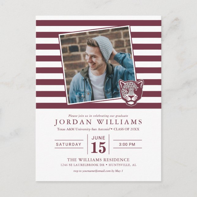 Cartão Postal De Anúncio Universidade Texas A&M-San Antonio | Jaguars (Frente)