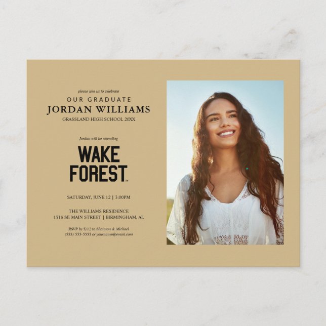 Cartão Postal De Anúncio Universidade Wake Forest | Wake Forest (Frente)