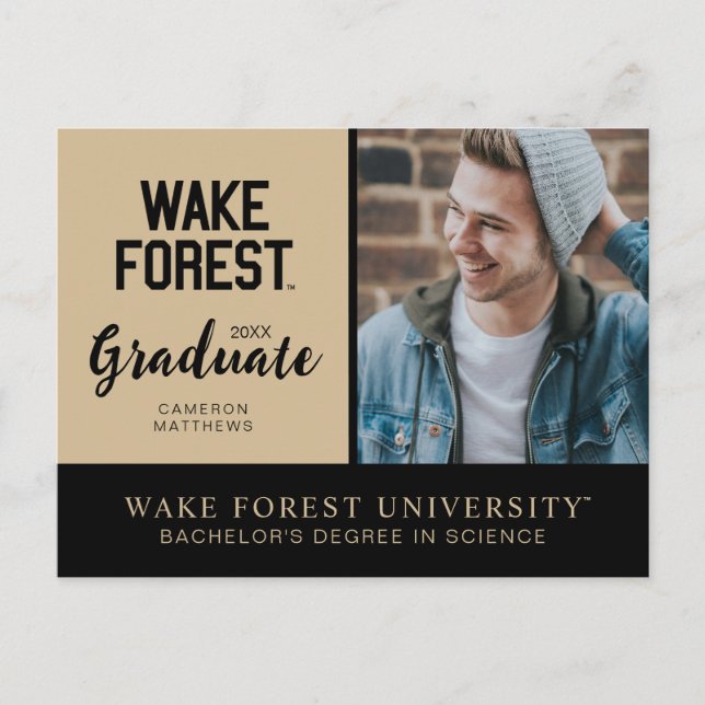 Cartão Postal De Anúncio Universidade Wake Forest | Wake Forest (Frente)