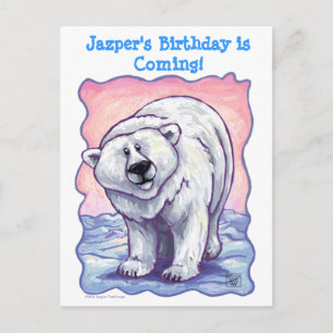 Cartão Postal De Anúncio Urso Polar de Parada Animal