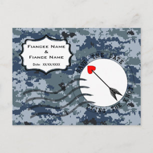 Cartão Postal De Anúncio USN Marinha Salve a Data & Seta