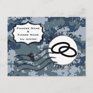 Cartão Postal De Anúncio USN Navy Salve o Dia & Alianças