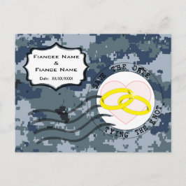 Cartão Postal De Anúncio USN Navy Salve o Dia & Alianças