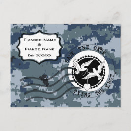 Cartão Postal De Anúncio USN Navy Save the Date & Pombas