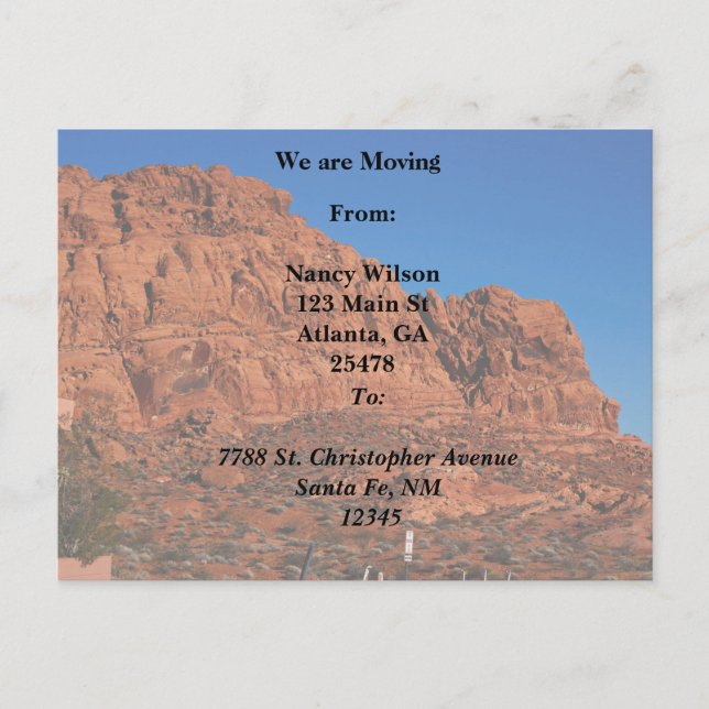 Cartão Postal De Anúncio Vale do Fogo (Frente)